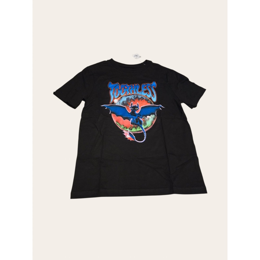 Old Navy How To Train Your Dragon Gender Neutral Black Graphic T-Shirt  Medium 8